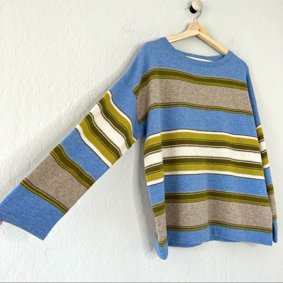 NWT Woolovers Multi Stripe Merino Wool Sweater - Picture 3 of 9